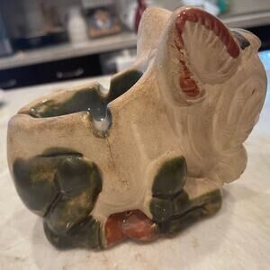 Vintage sad faced donkey pottery ashtray Mexico